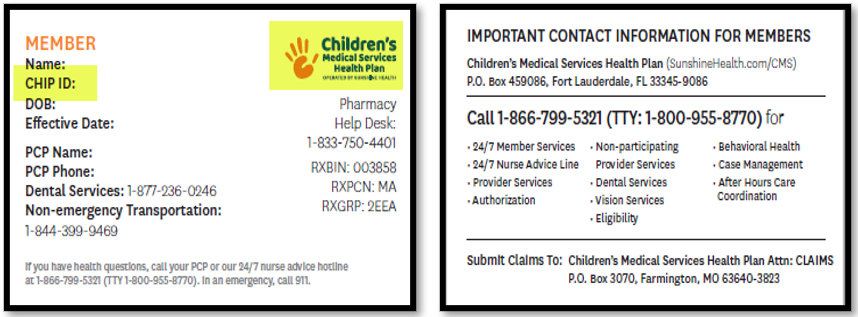 CMS Health Plan Title 21 Member ID Card